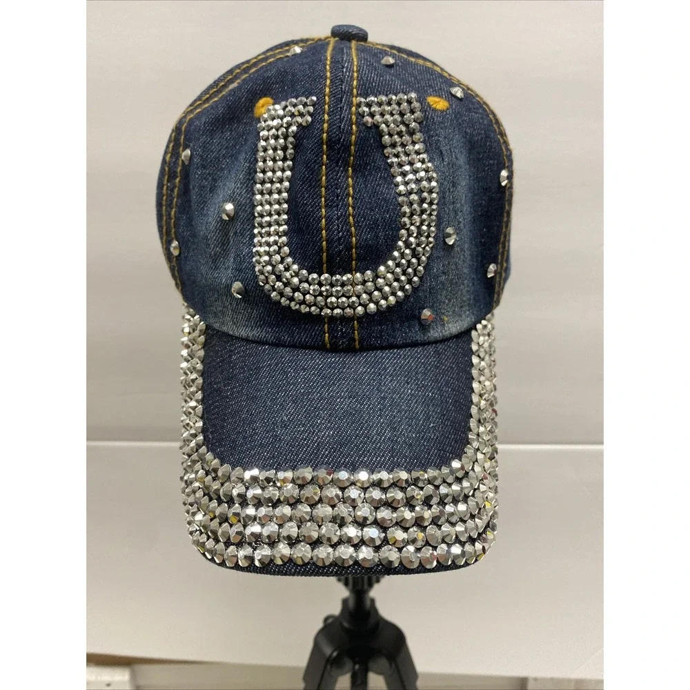 Indianapolis Colts Womens Blue Jean Sparkles Cap NWOT Adjust‎ Strap NFL Manning